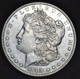 1885  Morgan Silver Dollar AU Near Uncirc  NICE (3acz2)