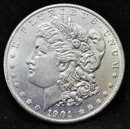 1901  Morgan Silver Dollar BU SUPER NICE!  Good Date!  (pcl47NT)