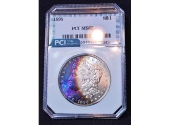 1898 Morgan PCI Graded MS-65 Rainbow Toning NICE!  (4hab7)