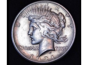 RARE 1921 Peace Silver Dollar XF HARD TO FIND!  (6quc3)