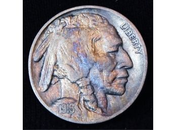 1916 Buffalo Nickel GREAT DATE VF NICE Toned  (5bar3)