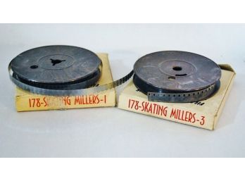 Vintage 8mm Movie Film The SKATING MILLERS C1940s 1950's ORIGINAL W/ Boxes