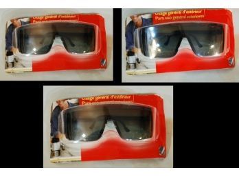 Lot Of 3 BRAND NEW Non-Glare Safety Sunglasses Anti-Fog Anti-Scratch Comfort Nose NIB