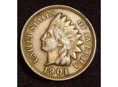 1901  Indian Cent XF Plus FULL LIBERTY & DIAMONDS  (dan47)
