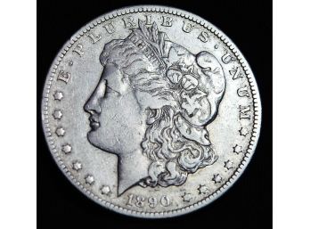 1890-CC CARSON CITY  Morgan Silver Dollar NICE! VF (eda27)