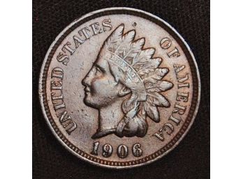 1906  Indian Cent VF Plus FULL LIBERTY & Some DIAMONDS  (pcc42)