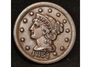 1851  Braided Hair Large Cent XF Plus (tft25)