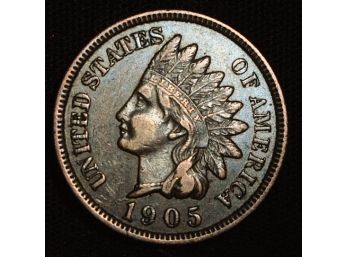 1905  Indian Cent XF FULL LIBERTY &  3  DIAMONDS!  (vaa27)