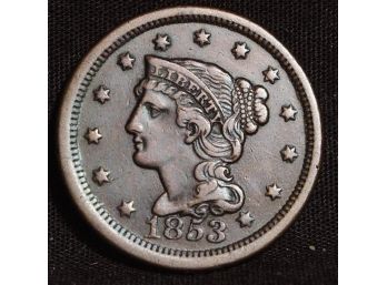 1853 Braided Hair Large Cent XF Plus (phc42)