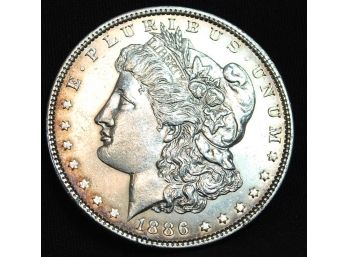 1886 Morgan Silver Dollar Good Date  XF Plus Nice! FULL CHEST FEATHERING!  (tvp79)