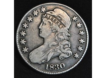 1830  Capped Bust Silver Half Dollar Full Liberty & Full Motto!  (mkc47)