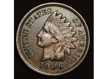 1906  Indian Cent XF FULL LIBERTY & 3  DIAMONDS!  (sw51)
