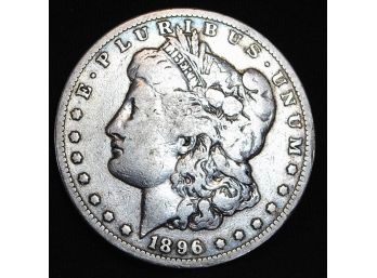 1896-O  Morgan Silver Dollar KEY DATE!  Fine (gbz67)