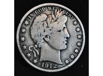 1912-D  Barber Half Dollar  FINE  Visible Liberty Nice! FULL MOTTO! (cfa33)