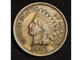 1903  Indian Cent XF FULL LIBERTY &  4  DIAMONDS!  (pcl47)