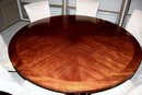 Gorgeous 6 Ft Diameter Steve Silver Dining Room Table With Seven Velor Covered Chairs-see Description