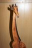 Wood Giraffe 38.5 Tall Made In Africa With Two Small Baskets