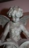 Resin Angel With Open Book On Pedestal 20-in Tall