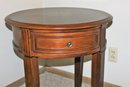 Ashley End Table-excellent Shape-round Inlay Cherry 24 In Diameter 26-in Tall