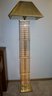 1960s Possible Sciolari Brass And Glass Rod Floor Lamp About 6 Ft Tall Base 11 Inch Square-see Description