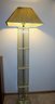 1960s Possible Sciolari Brass And Glass Rod Floor Lamp About 6 Ft Tall Base 11 Inch Square-see Description