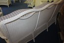 Plastic Wicker Style Couch -great Shape- Some Discoloration On Cushions 74-in Wide 30-in Deep
