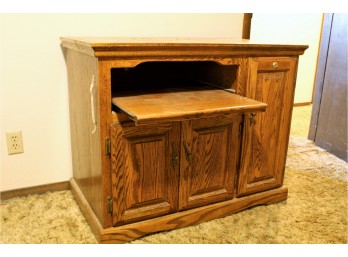 Wood TV Cart With Storage, 28 X 31 X 20