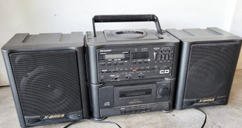 Radio, CD, Cassette Player-detachable Speakers - Works