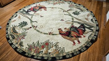 8 Ft.rooster Style Large Area Rug -  Like New Condition