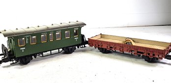 Marklin G Scale Passenger Car And Flatbed With Posts