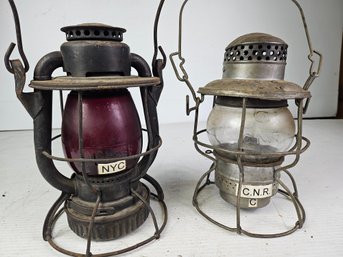 2 Railroad Lanterns CRR And NYC