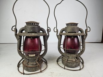 2 Railroad Lanterns NYC And DL & WRR
