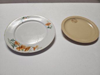 2 Santa Fe Plates - 9-in And 7.25 In - Syracuse China