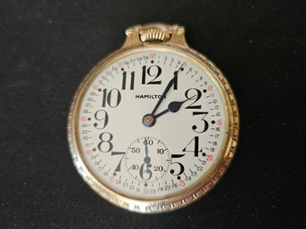 Hamilton Railroad Grade Pocket Watch 21 Jewels 10 K Gold Filled - Does Not Run