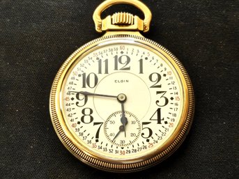 Elgin Railroad Grade Pocket Watch 19 Jewels 10k Gold Filled- Works
