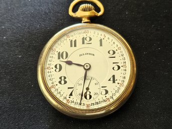 Illinois Railroad Grade Pocket Watch 23 Jewels Gold Filled 20 Years- Runs