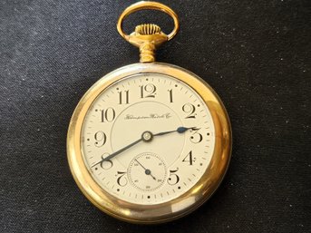Hampden Watch Company Railroad Grade Pocket Watch 23 Jewels Gold Filled 20 Years- Runs