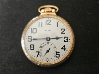 Elgin Railroad Grade Pocket Watch 21 Jewels Gold Filled 20 Years- Runs