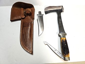 Vintage Case XX Knife And Axe Combo With Sheath - Very Good Condition