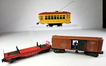 Lionel O Gauge Operating Box Car, Trolley, Car X3464, 60