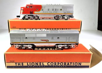 Lionel O Gauge Santa Fe Locomotive And B Unit - Like New