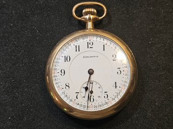 Burlington Railroad Grade Pocket Watch 21 Jewels  Gold Filled Case - Runs