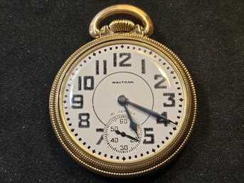 Waltham Pocket Watch 21 Jewels 10k Gold Filled Case - Runs