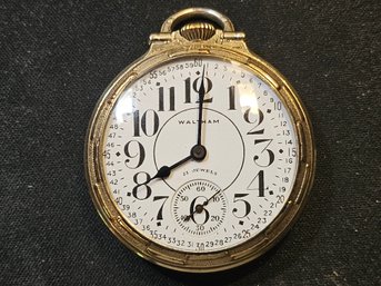 Waltham Pocket Watch 21 Jewels 10k Gold Filled Case - Runs