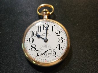 Hamilton Railway Special Railroad Grade Pocket Watch 21 J Gold Filled Case - Runs