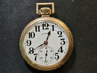 Illinois Pocket Watch 17 Jewel Gold Filled Case- Runs