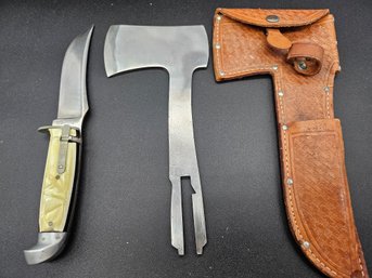 Western Boulder Sheaved Knife And Axe Combo