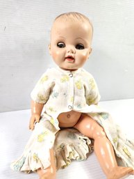 Vintage Doll, One Sleepy Eye, Soft Rubber Head, Plastic Body