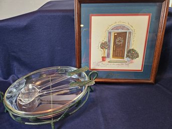 D Morgan Home Print Framed, Casserole Dish In Decorative Metal Holder