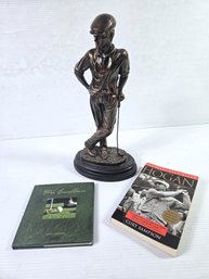 Golf Statue And A Couple Books